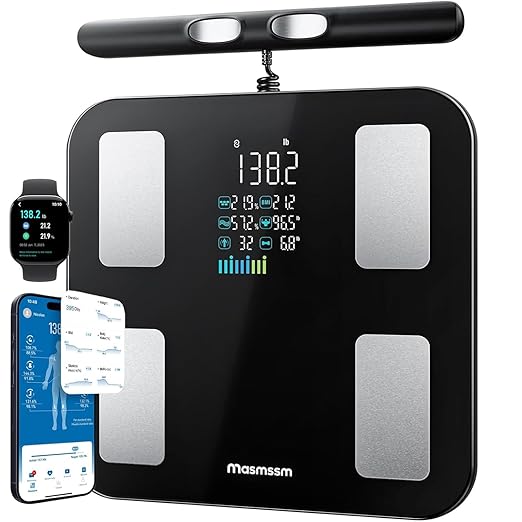 Smart Scale for Body Weight, FSA&HSA Eligible 8-Electrode Body Composition Scale with BMI Body Fat Muscle Mass, Digital Bathroom Scale with 28 Metrics, Dual-Frequency BIA Analyzer with Smartphone App