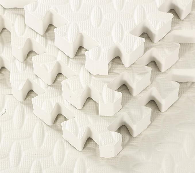 Arrowbash 12x12x1 Inch EVA Thick Interlocking Foam Floor Tiles Puzzle Exercise Mat Foam Mats for Home Gym Pets(White,20)