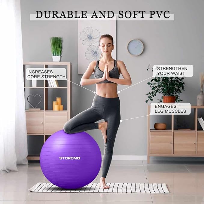Anti-Burst Pregnancy Exercise Ball – High Weight Capacity Stability Ball for Yoga, Pilates & Labor Support, Eco-Friendly PVC Fitness Ball for Moms, Includes Pump (45cm-95cm)