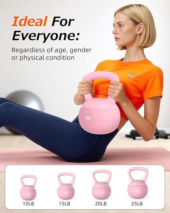 Soft Kettlebell, Safe Strength Training Kettle bell, Cushioned Impact-Resistant Base and Anti-Slip Grip Weight, Kettlebells Set for Home Workouts and Men/Women/Beginners,With Non-slip Gloves