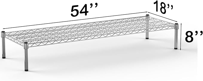 18''W x 54''L x 8''H Chrome Plated Wire Dunnage Rack | Off The Floor Storage