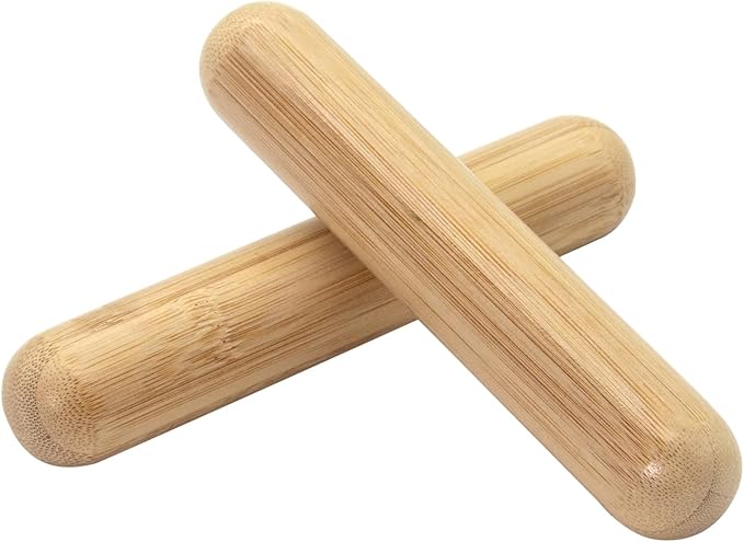 12 PCS Solid Bamboo Massage Stick Sets Warm Bamboo Therapy Massage Tools Guasha Tools for Body Sculpting Use at Home/Professional Massage Studio
