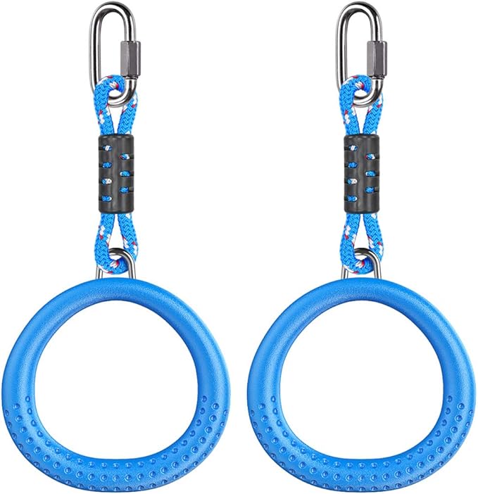 Dolibest 2 Pack of Ninja Gymnastic Rings,Monkey Ring Outdoor Backyard Ninja Accessories Set,Swing Bar Rings Obstacle Course for Training Equipment for Teens,1000LB Capacity