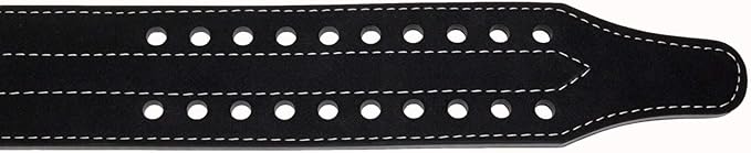 Grizzly Fitness Double Prong Pro Power Lifting Weight Belt | Used by Pros | Durable Thick 13mm Leather w/Double Stitching & Double Prong Buckle | 4" Wide and Adjustable for Comfort