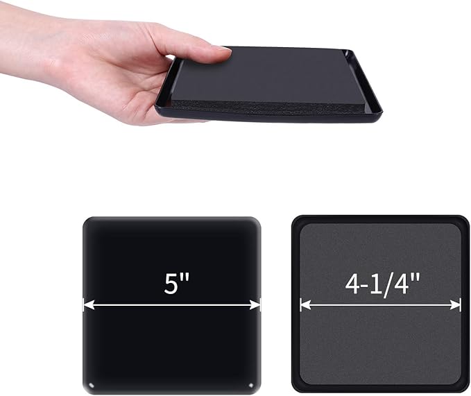 Ezprotekt Furniture Sliders for Carpet, 8 Pack 5" Furniture Movers Sliders, Heavy Duty Reusable Carpet Sliders, Furniture Glides for Sofa Bed Couch Fridge, Move Your Item Easy & Safely (Black)