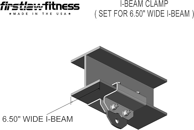 Firstlaw Fitness 1000 LBS I-Beam Clamp - (Select 4.0" to 9.0" Wide) - for Gymnastic Rings - Climbing Ropes - Heavy Bags - Multi-Sports Made in The USA