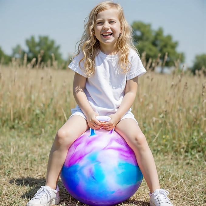 PlayZap Hopper Balls for Kids 3-8, 18 Inches Bouncy Ball with Handle, 18" Inflatable Bouncing Hopper, 45cm Jumping Toys, Garden Hopping Toys Girls Boys Gifts