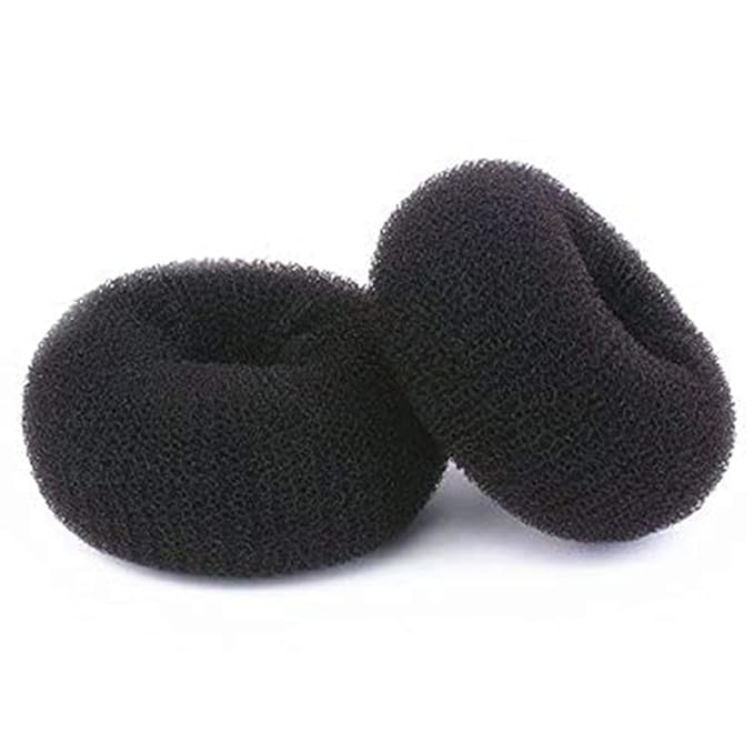 Hair Donut Bun Maker, Ring Style Bun, 2PCS Chignon Hair Increase Doughnut Shaper for Thick and Long Hair (X-Large, 4.5 Inch/Black)