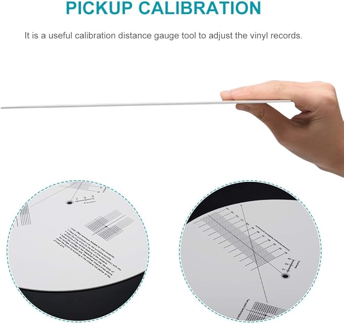 Turntable Cartridge Alignment Protractor Mat, Anti-sliding LP Vinyl Record Pickup Calibration Plate Distance Gauge Protractor Adjustment Tool Ruler for Turntable Accessor
