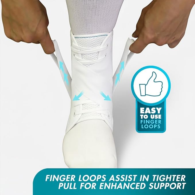 Med Spec ASO Ankle Stabilizer - Lace Up Ankle Brace for Sprained Ankle and Peroneal Tendonitis, Orthopedic Ankle Support for Men, Women, Adults, Teens and Kids, Sports Injury Recovery