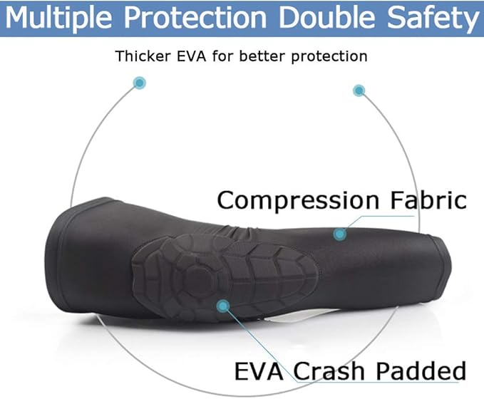 Kids Youth 5-15 Years Padded Arm Knee Sleeve Compression Leg Protective