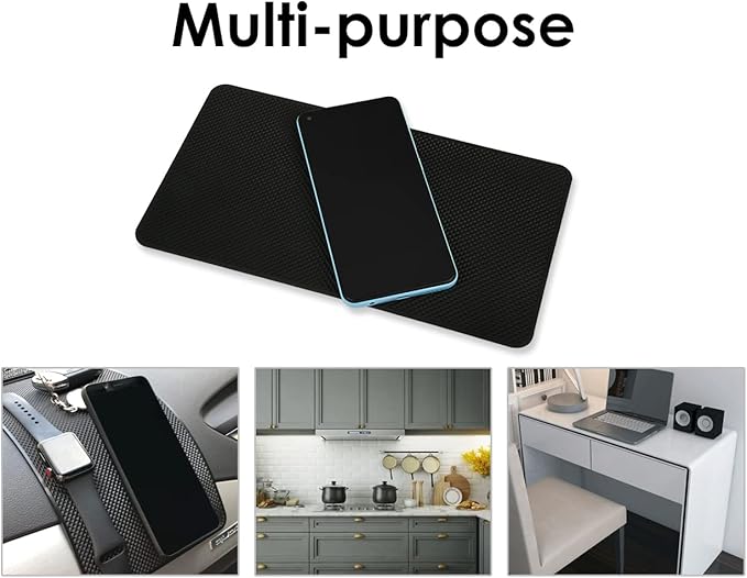 Extra Large 26 x 15cm Magic Anti-Slip Non-Slip Mat Car Dashboard Sticky Pad Adhesive Mat for Cell Phone, CD, Electronic Devices, iPhone, iPod, MP3, MP4, GPS - Black
