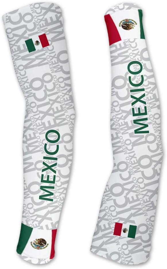ScudoPro Mexico Compression Arm Sleeves UV Protection Unisex - Walking - Cycling - Running - Golf - Baseball - Basketball