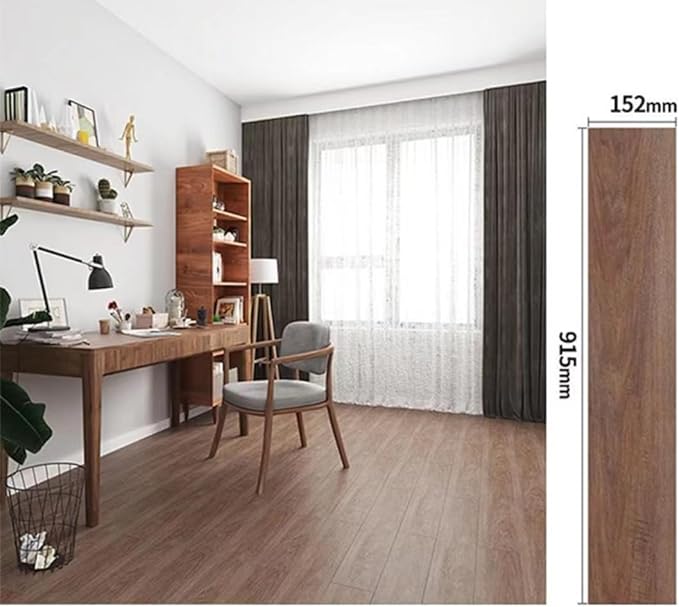 Vinyl Peel and Stick Floor Tile, Self-Adhesive Wood Plank, 10-Pack (15 Square Feet) - 6 Inch Width, 36 Inch Length, 1.2mm - Hickory - Easy DIY Nexus Planks for Any Room by Achim Home Decor