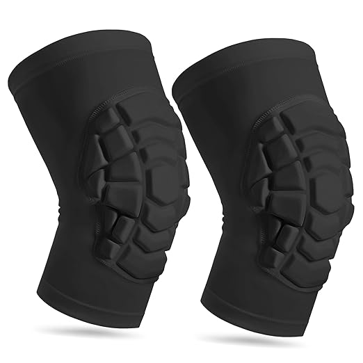 Wrestling Knee Pads for Kids Youth Adult, Knee Compression Sleeve for Basketball Volleyball Football, 1 Pair Short Knee Pads Sleeves ((#2) Black-2pcs,Medium)