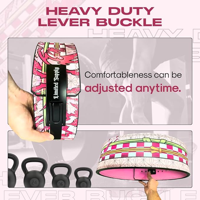 Anime Lever Belt - Weight Lifting Belt, Heavy Duty Powerlifting Weightlifting Gym Belt for Deadlifts Squats Back Support, PNZ