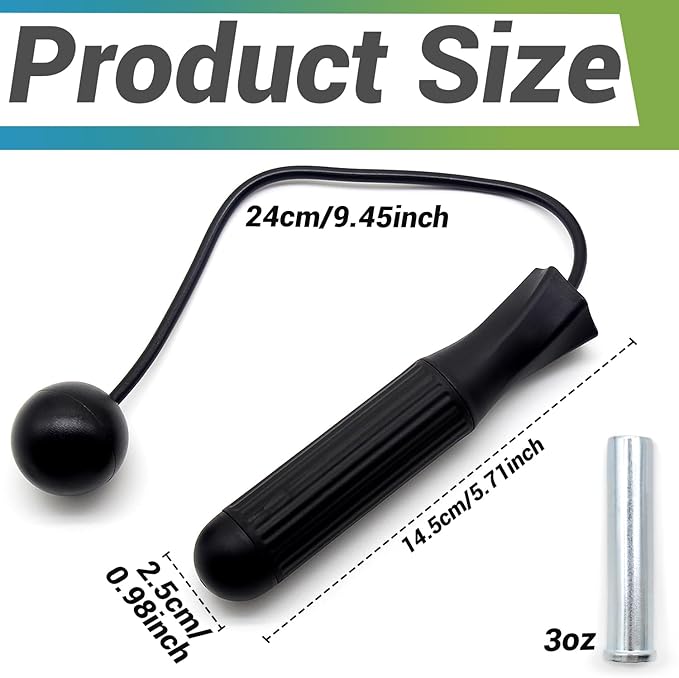 Benvo Ropeless Jump Rope Speed Skipping Rope Cordless with 180g Removable Weights for Double Unders, Exercise, WOD, Boxing, MMA Beachbody Training Fitness (Black)