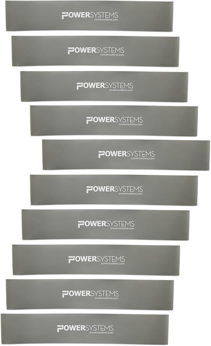 Power Systems Mini Versa Loops - Commercial Grade Resistance Bands for Physical Therapy, Strength & Fitness Training at Home or Gym - 10 Pack