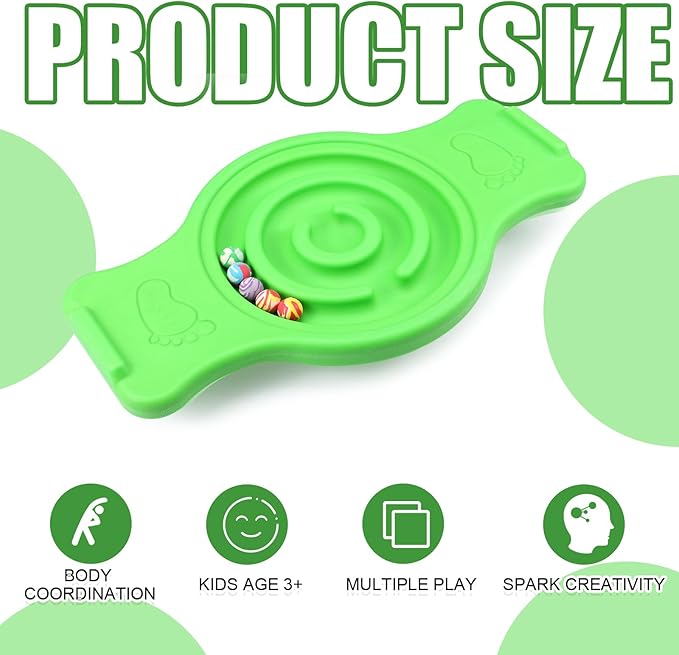 Seenelling Maze Balance Board for Kids Plastic Wobble Rocker Balance Board with Mini Balls Load 220lb Balance Game with Handles for Toddler Balancing Exercise Equipment Game, 24.5 x 11.8 Inch