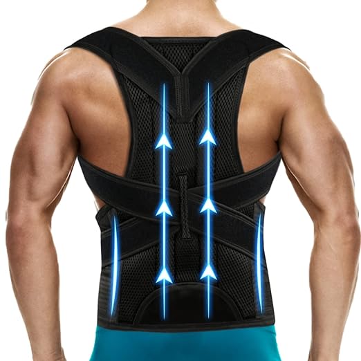 Back Brace Posture Corrector for Women and Men - Adjustable Posture Back Brace for Upper and Lower Back Pain Relief - Improve Back Posture and Lumbar Support,Large(Waist:33-37 Inches)