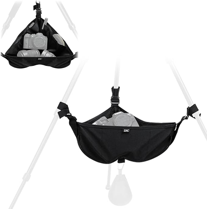 JJC Tripod Weight Stone Bag, Heavy Duty Sandbag for Lightweight Tripod Easel Light Stand Astrophotography, Tripod Rock Bag with Adjustable Buckles & Extra Storage Pockets, 44lbs Capacity