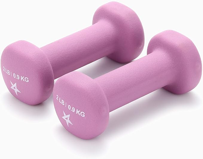 Yes4All Neoprene Coated Dumbbell Hand Weight Sets of 2 - Multiple Weight Options with 15 Colors, Anti-roll, Anti-Slip, Hexagon Shape