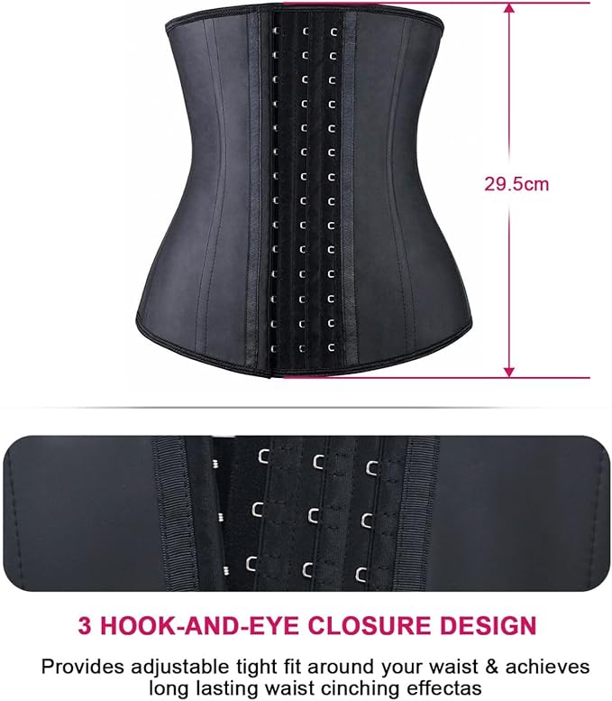 YIANNA Women's Underbust Latex Sport Girdle Waist Trainer Corsets Hourglass Body Shaper