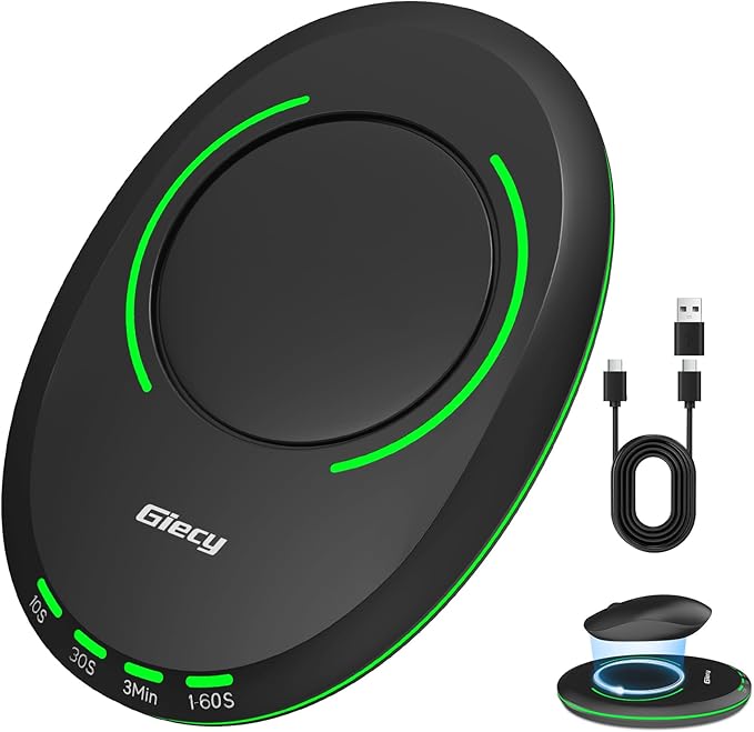 Ultra Slim Undetectable Mouse Mover, Mouse Jiggler with Adjustable Interval Timer & Breathing Light, Simulates Realistic Mouse Movement for Keeping Computer Laptop Active Office Home Remote Work