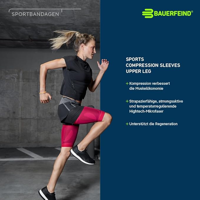 Bauerfeind Sports Compression Upper Leg Sleeves (1 Pair) - Thigh & HamstringCompression for Improved Blood Circulation