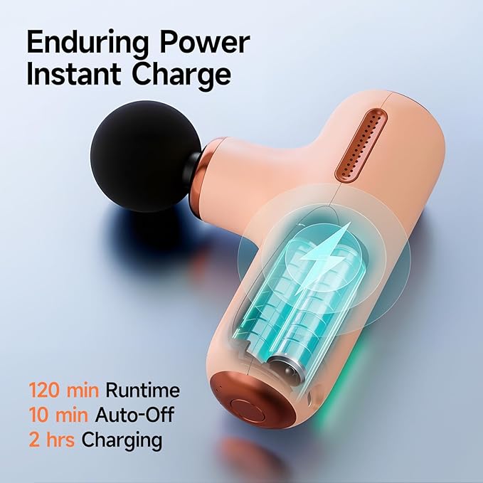 Super Mini Massage Gun Deep Tissue, Portable Handheld Muscle Massager with 5 Speed & 4 Heads for Athletes, Men & Women Muscle Recovery, Percussion Massager Quiet for Home, Gym, Office, Travel, Cream
