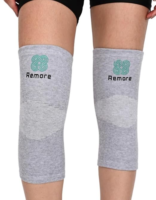 Bamboo Charcoal Knee Sleeve - Bamboo Compression Knee Sleeve for Men and Women Meniscus Tear, Sports, Joint Pain Relief, Injury Recovery - Elastic Warm Knee Brace for Arthritis (45-51cm Thigh) (Large)