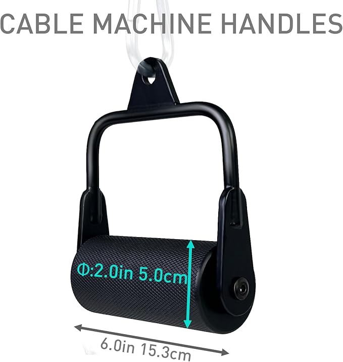 Arm Wrestling Handles, Thick Armwresting Training Equipment LAT Pulldown Attachments D Handle, V Bar Cable Machine Attachments, Gym Handles for Forearm, Wrist Strength Training