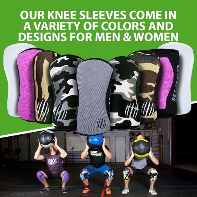 Bear KompleX Knee Sleeves for Men & Women - 5mm/7mm Compression & Heat Retention Neoprene Compression Knee Brace for Weightlifting, Squats & Powerlifting