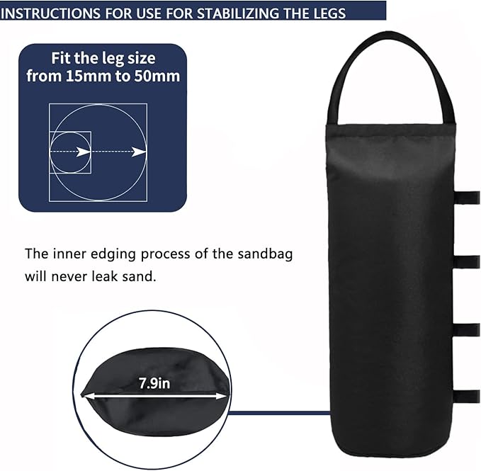 IALNAI 112 LBS Canopy Weights Sand Bags for Canopy Outdoor Advertising Tent Sunshade Fixed Windproof Pop up Tent（No Sand） 4-Pack Package May Vary