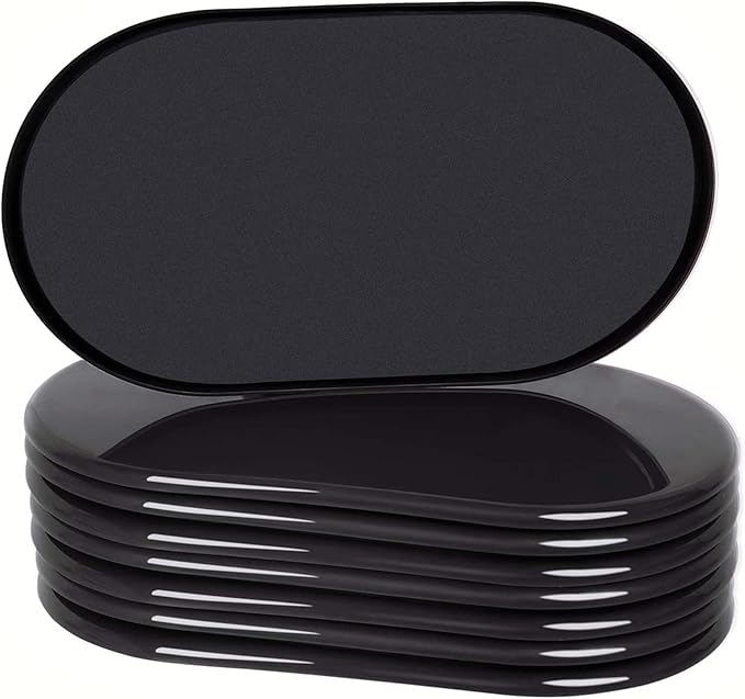 Ezprotekt Large Furniture Sliders for Carpet, 8 Pack 9 1/2" x 5 3/4" Heavy Duty Furniture Movers Sliders for Hardwood Floors, Reusable Oval Furniture Moving Pads, Protect Floor and Easily Move (Black)