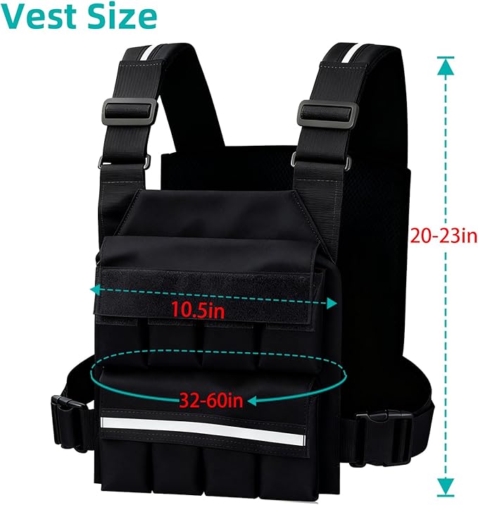 SUNRISING Weight Vest for Men Women，Adjustable Weighted Vests Strength and Endurance Training Fitness Workouts Tactical Running（Excluding Lead Blocks）