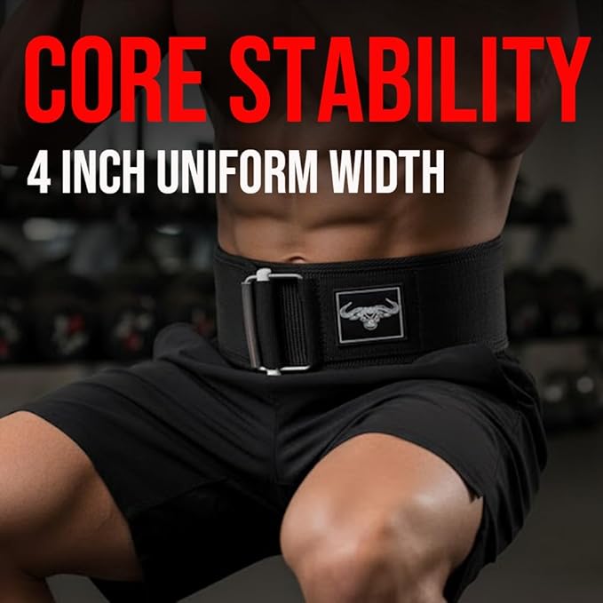 IBRO Quick Locking Premium Weight Lifting Belt - Back Support for Powerlifting, Cross Training & Gym Bodybuilding - 4 Inch Nylon Men and Women with Metal Buckle for Core Stability