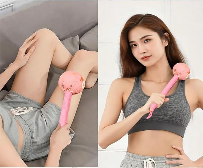 Mugwort Massage Hammer, Massage Tools Back, Shoulder & Body - Handheld Percussion Therapy Tool with US Design Patent, (Purple, Pink)