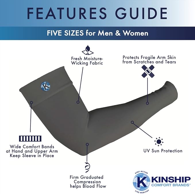 Arm Compression Sleeves for Men and Women, Athletic, Sports, Muscle, Joint, Elbow Support