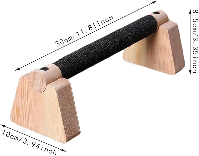 2 Pieces Push up Bar Wooden Parallettes Bar Pushup Handles Portable Anti Slip Push up Stand for Exercise Gymnastics Workout