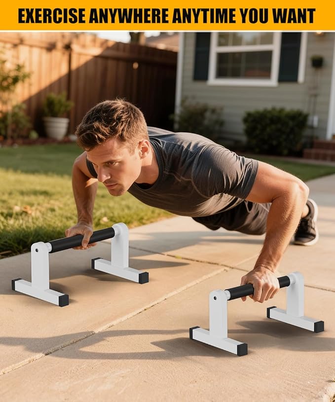 Push Up Bars, Heavey Duty Parallettes Dip Bar with Non-slip Grips for Calisthenics Planche L Sit Handstand Fitness Floor Workout, Pushup Station Handles Stand for Gym Strength Training
