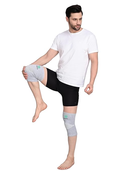 Bamboo Knee Compression Sleeve for Men and Women Bamboo Knee Brace for Men and Women Knee Pain, Gym, Running, Basketball, Meniscus Tear, Sports, Joint Pain Relief, Injury Recovery (52-58cm Thigh) (XL)