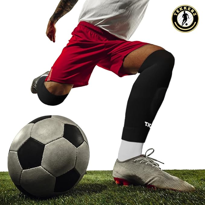 Tekkerz leg sleeve over 20 color variations compatible with grip socks for soccer, football, hockey, rugby athletic socks