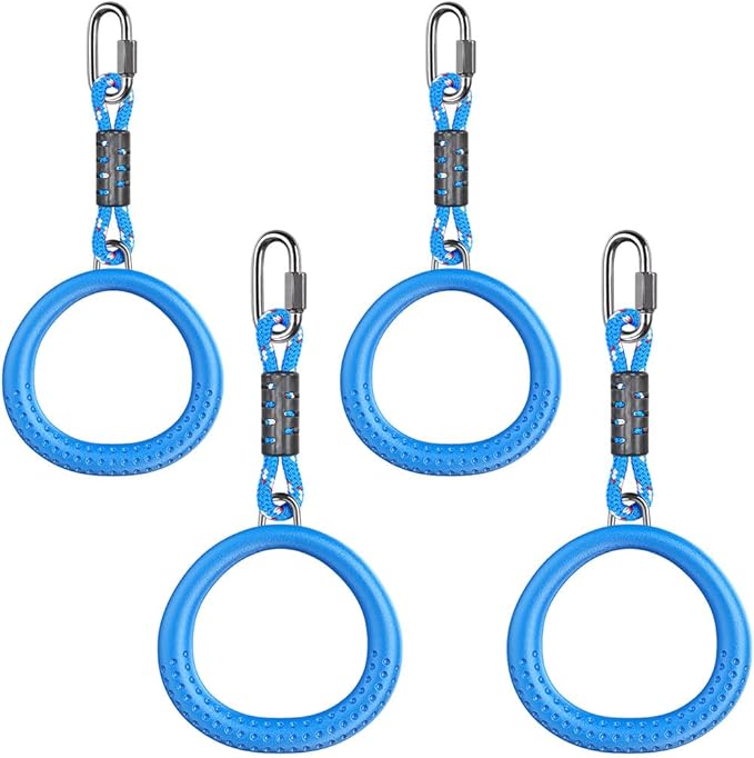 Dolibest 2 Pack of Ninja Gymnastic Rings,Monkey Ring Outdoor Backyard Ninja Accessories Set,Swing Bar Rings Obstacle Course for Training Equipment for Teens,1000LB Capacity