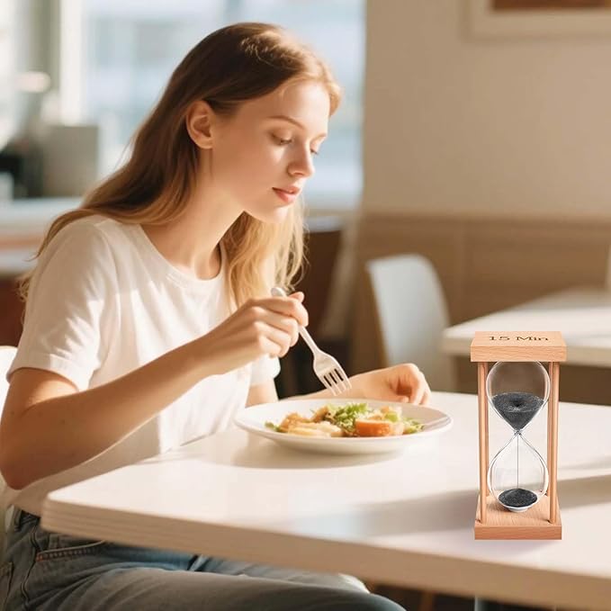5 Minute Sand Timer, 5 Min Wood Small Hourglass Timer, Black Sand Clock, Five Min Wooden Hour Glass for Classroom, Sandglass, Reloj De Arena Decorativo, Home, Office, Game, Gift