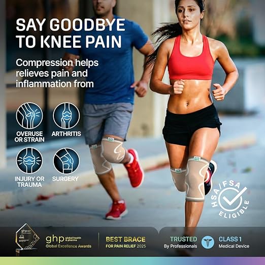 Modvel 2 Pack Knee Brace for Women & Men - Knee Support for Walking, Knee Compression Sleeves for Pain Relief, Knee Sleeves for Women, Knee Sleeves for Men, Knee Brace for Sports, Workouts & Arthritis