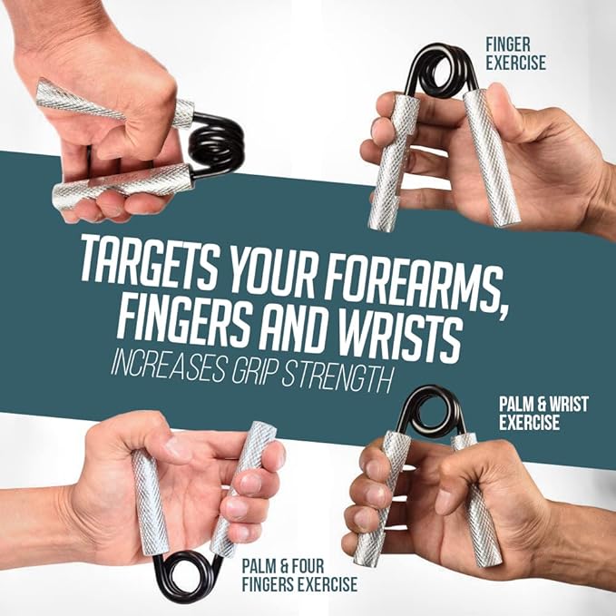 7 Pack Logest Metal Hand Grip Set, 50LB-350LB 7 Levels No Slip Heavy-Duty Grip Strengthener with Gift Box, Great Wrist & Forearm Hand Exerciser, Home Gym, Hand Gripper Grip Strength Trainer