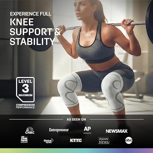 Modvel 2 Pack Knee Brace for Women & Men - Knee Support for Walking, Knee Compression Sleeves for Pain Relief, Knee Sleeves for Women, Knee Sleeves for Men, Knee Brace for Sports, Workouts & Arthritis
