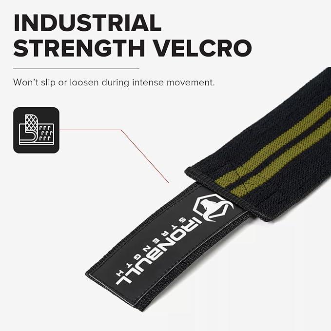 Knee Wraps for Weightlifting - 80" Elastic Knee Straps for Squats and Weight Lifting - Lifting Knee Wraps for Strength & Compression Wrap - Knee Support for Squatting, Powerlifting, Gym