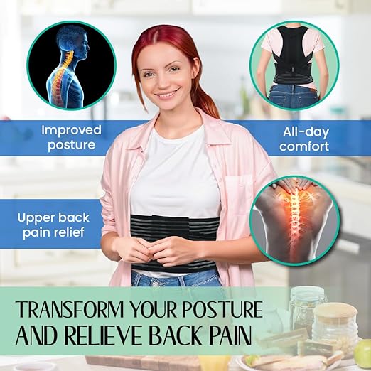 ORTONYX Back Brace Posture Corrector Clavicle and Shoulder Support for Women and Men, Upper Back Pain Relief - Scoliosis, Hunchback, Hump, Thoracic, Spine Corrector/8247